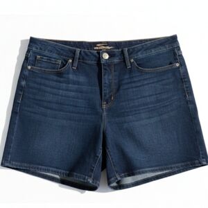 Seven7 Weekend High Rise Dark Wash Denim Shorts Plus Size 18